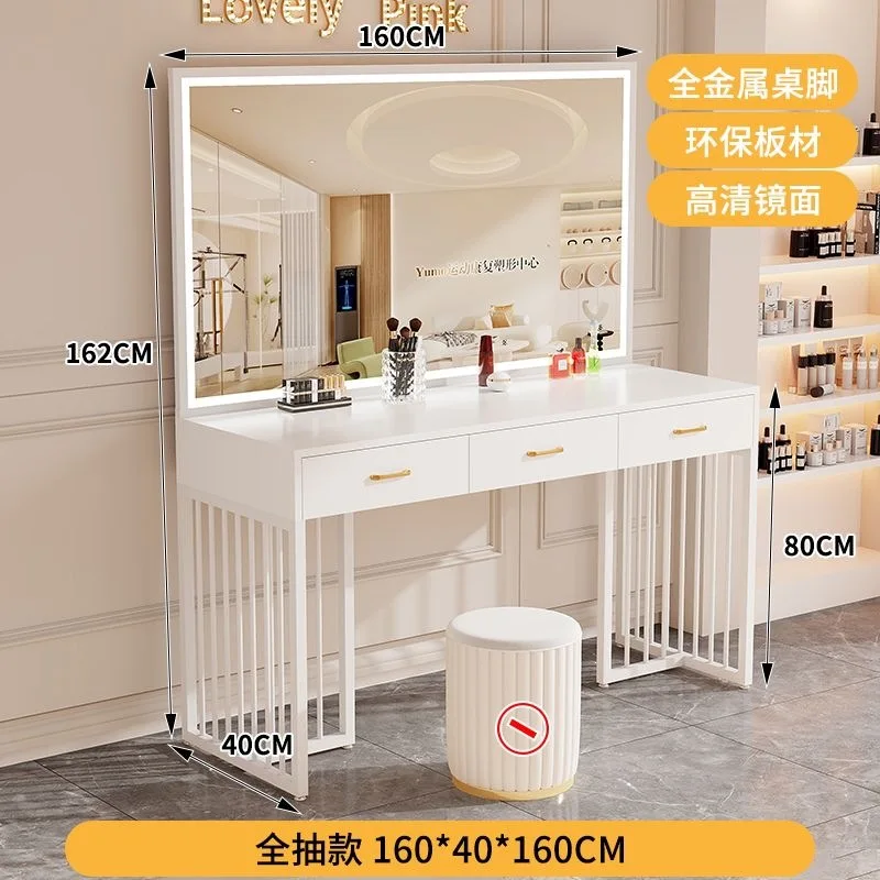 Beauty Makeup School - โต๊ะเครื่องแป้งสไตล์โมเดิร์นพร้อมโคมไฟ สำหรับร้านแต่งงาน ร้านเสริมสวย โรงเรียน ร้านตัดผม ช่างแต่งหน้า