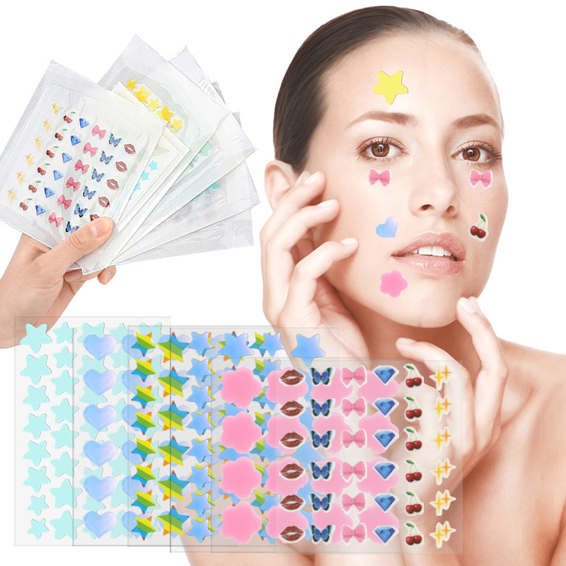Beauty Of Makeup - แผ่นแปะสิวการ์ตูนสีสันสดใส บำรุงผิว ปกปิดจุดด่างดำบนใบหน้า เครื่องมือแต่งหน้าเพื่อความงาม