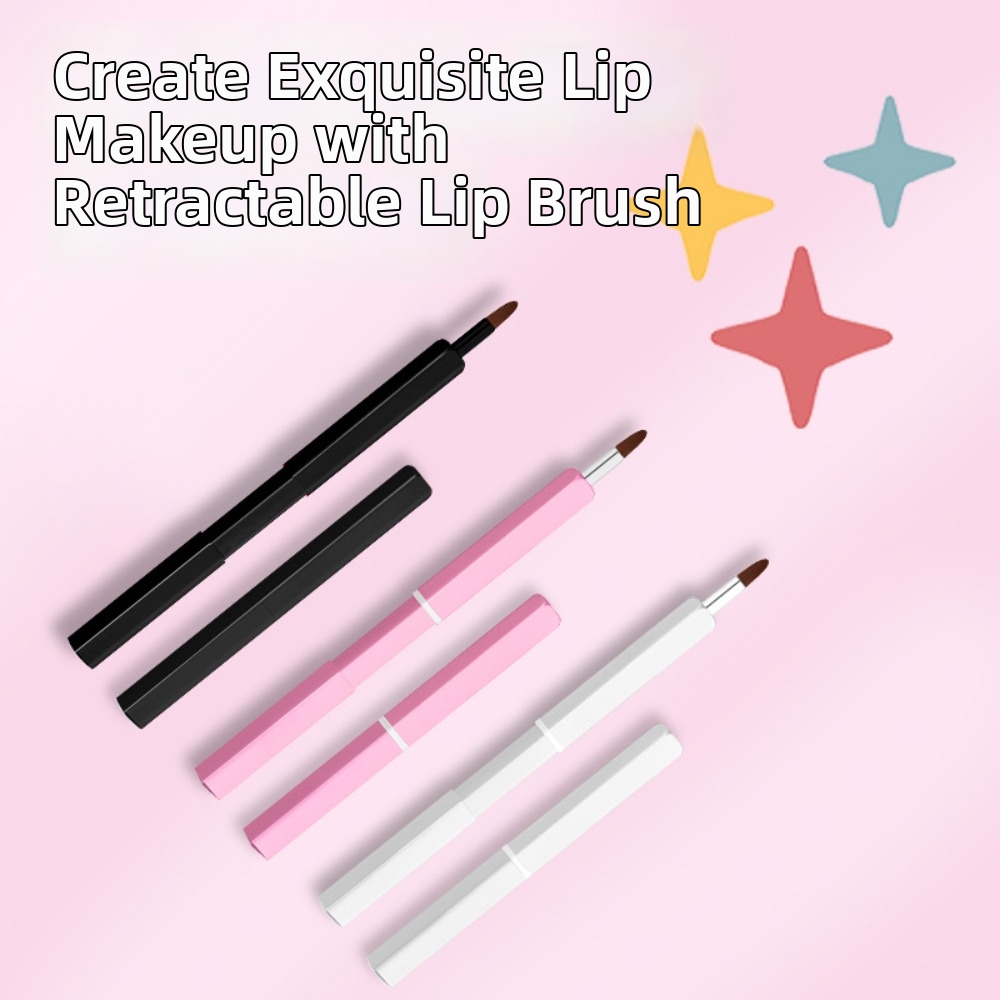 Beauty Makeup Pic - อุปกรณ์แต่งหน้า แปรงลิปสติกแบบยืดหดได้ ที่ทำจากอะลูมิเนียม แปรงเขียนขอบปาก แปรงลิปกลอส แปรงเขียนคิ้ว
