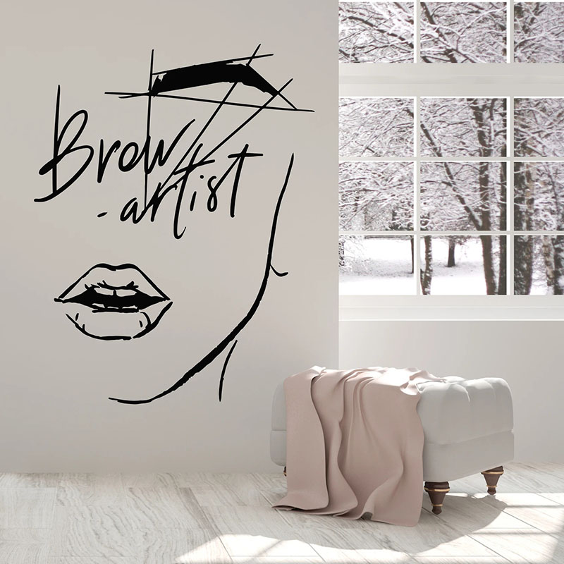 Beauty Makeup Wallpaper - บทคัดย่อผู้หญิง Face Wall Decal ขนตาศิลปิน Brow