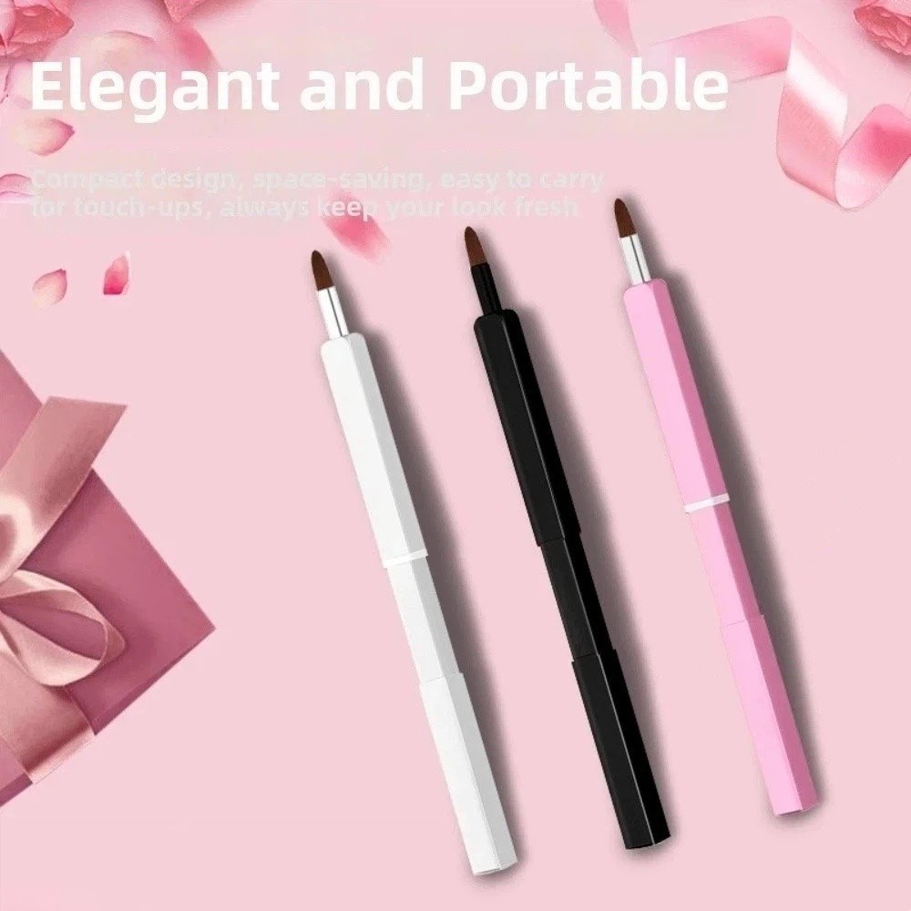 Beauty Makeup Pic - อุปกรณ์แต่งหน้า แปรงทาปากแบบยืดหดได้ ที่ทำจากอะลูมิเนียม แปรงลิปกลอสแบบพกพา แปรงเขียนคิ้ว แปรงลิปสติกสำหรับผู้หญิง