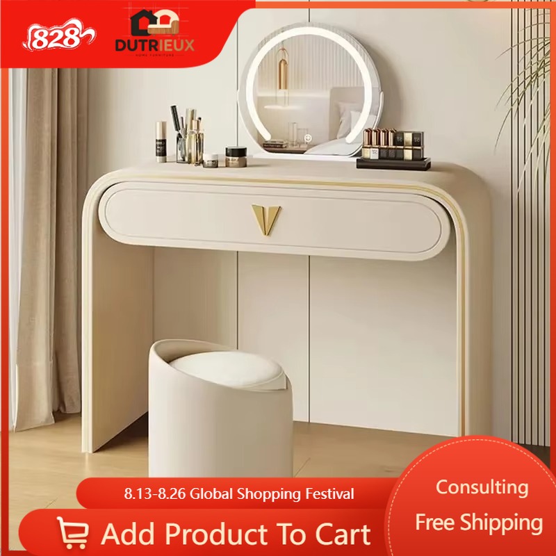 Beauty Makeup Vanity Set - โต๊ะเครื่องแป้งไม้ครบชุด พร้อมที่เก็บของ ดีไซน์สวยงาม สำหรับผู้ใหญ่ ใช้สำหรับแต่งหน้า จัดระเบียบเครื่องสำอาง