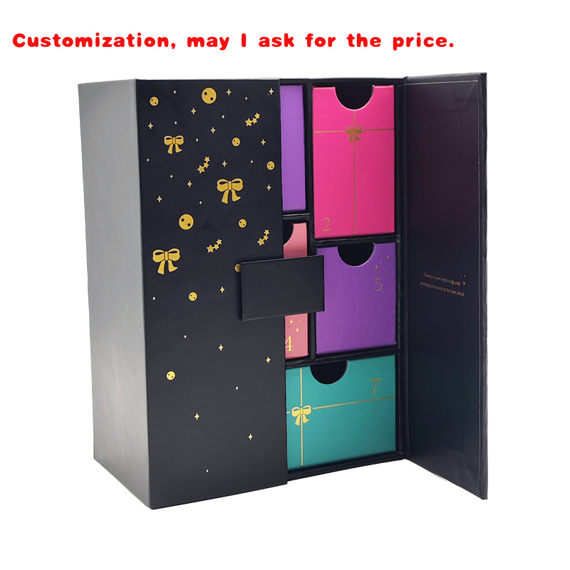 Beauty Makeup Advent Calendar - กล่องปฏิทินนับถอยหลังแบบกำหนดเอง กล่องกระดาษแข็งสำหรับเครื่องสำอาง เครื่องประดับ กล่องปฏิทินนับถอยหลัง/ 12 วัน