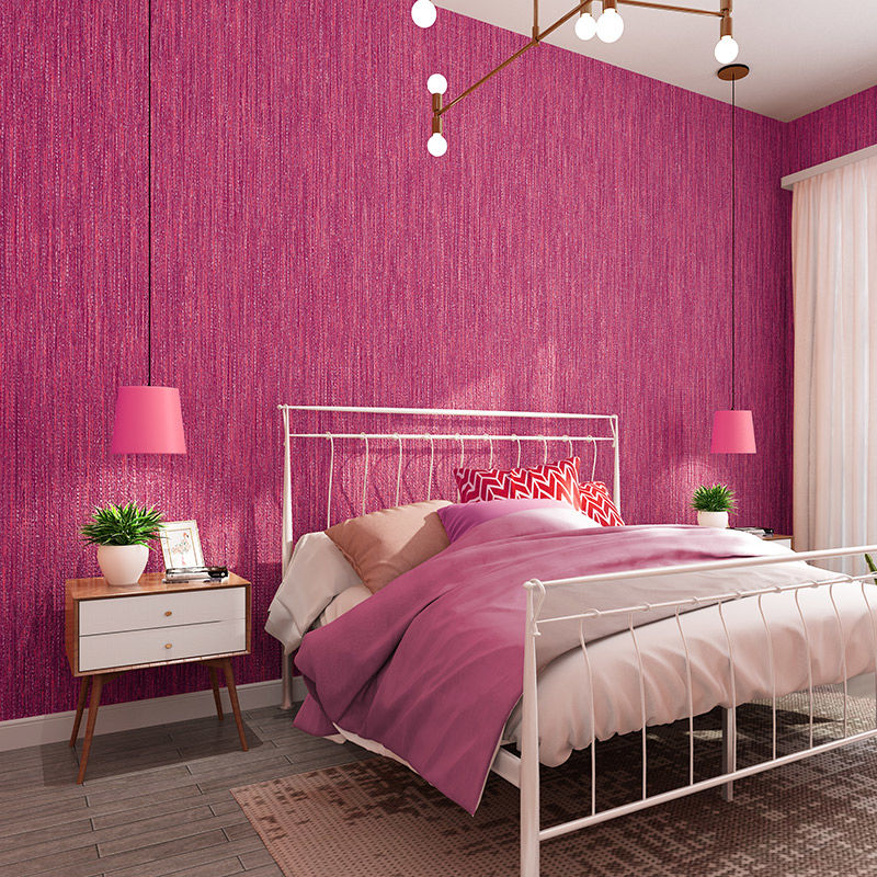 Beauty Makeup Wallpaper - ญี่ปุ่น 3D ผ้าลินินลายวอลล์เปเปอร์สีแดงสีชมพูสีความงามแต่งหน้าเล็บ Shop กระดาษร้านเสื้อผ้าสาวห้องนอนวอลล์เปเปอร์