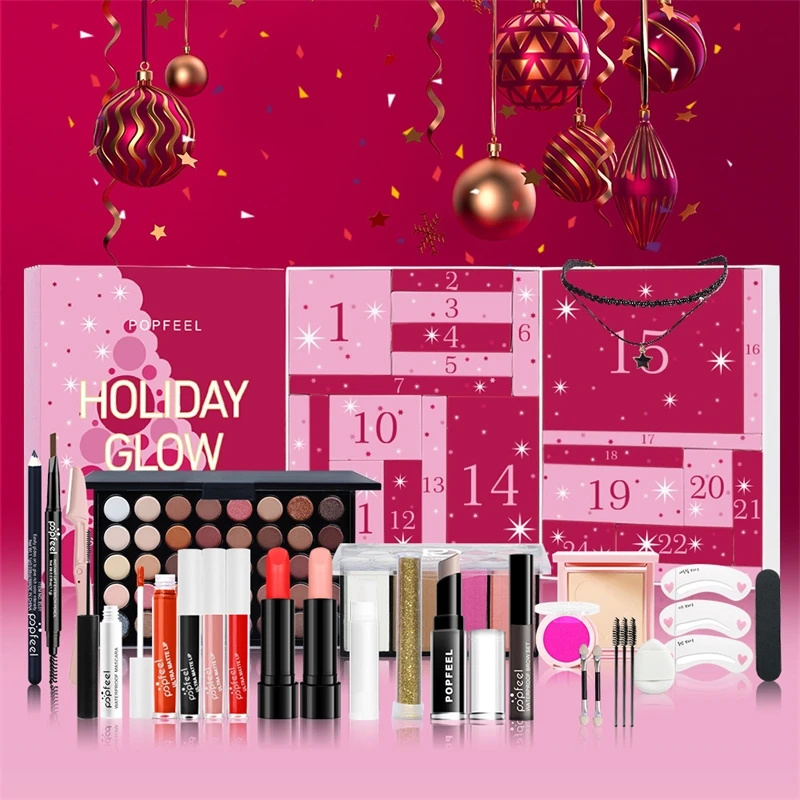 Beauty Makeup Advent Calendar - ชุดเครื่องสำอางนับถอยหลังวันคริสต์มาส ลิปสติก อายแชโดว์ เครื่องสำอาง 24 ชิ้น