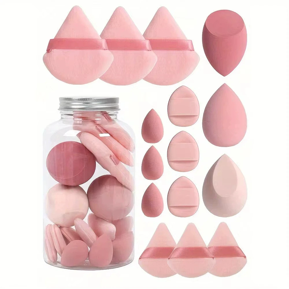Beauty Makeup Egg - 12/15 ชิ้นฟองน้ำแต่งหน้า ฟองน้ำรองพื้น ฟองน้ำไข่ ฟองน้ำแป้งพัฟ อุปกรณ์แต่งหน้าสำหรับผู้หญิง