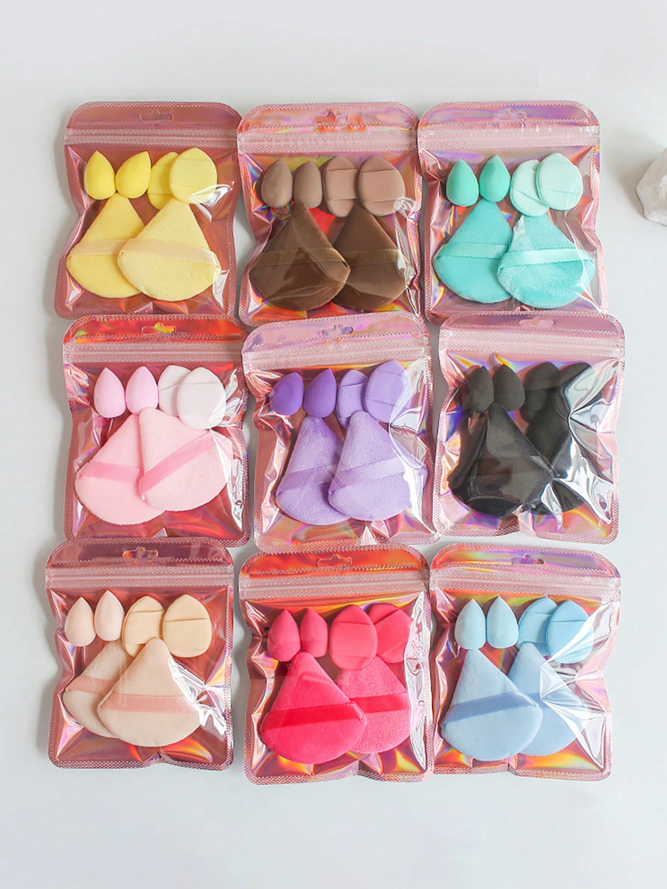 ชุดพัฟแต่งหน้าแบบสามเหลี่ยม 6  - Beauty Makeup Egg บทวิจารณ์และราคา