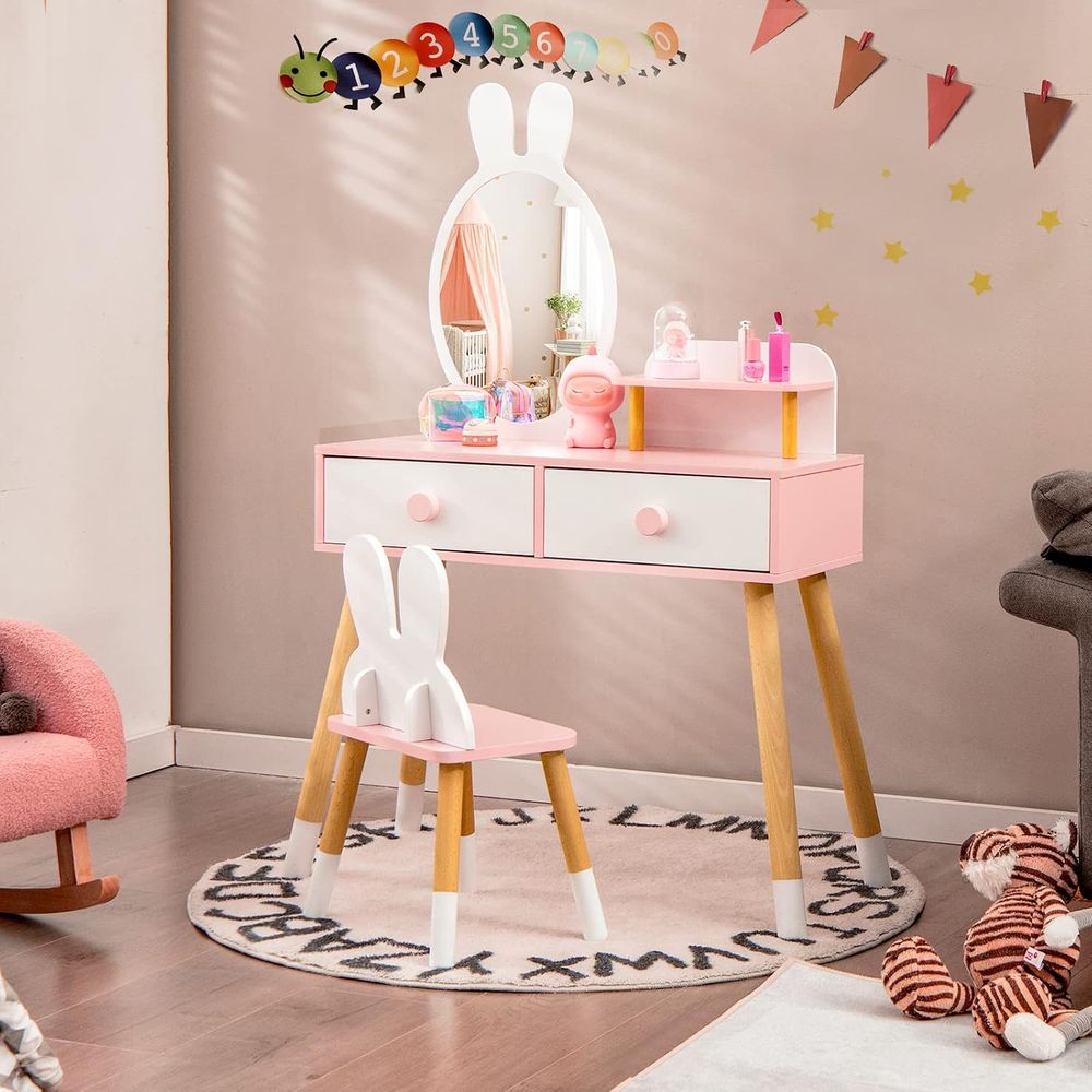 โต๊ะเครื่องแป้งเด็ก EY Kids ลา - Beauty Makeup Vanity Set บทวิจารณ์และราคา