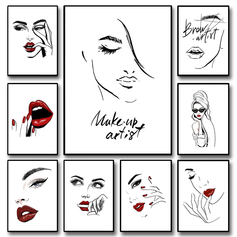 1 ชิ้น (ไม่มีกรอบ) โปสเตอร์แต่ - Beauty Makeup Pic บทวิจารณ์และราคา