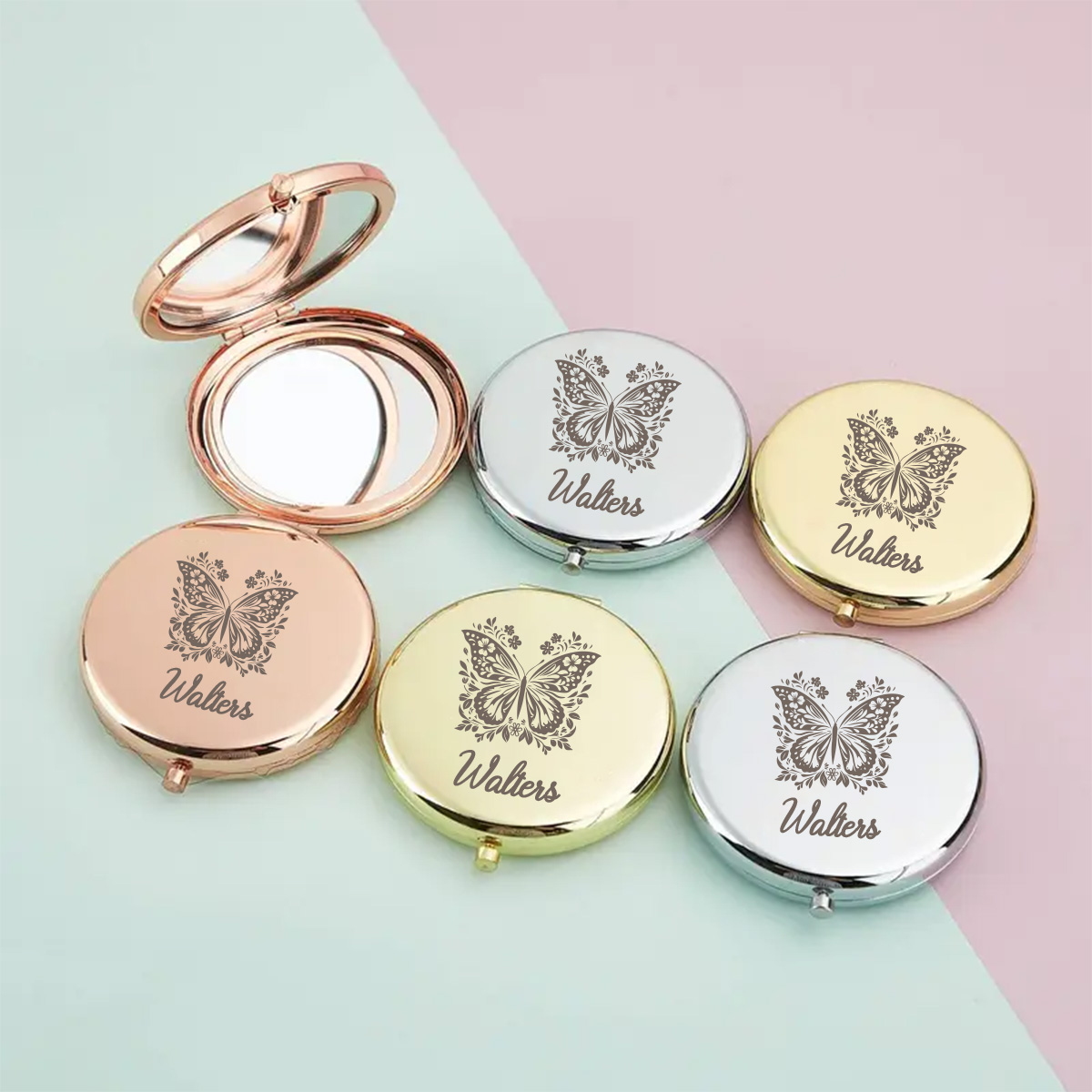 กระจกแต่งหน้ารูปผีเสื้อสวยงาม  - Beauty Y Makeup บทวิจารณ์และราคา